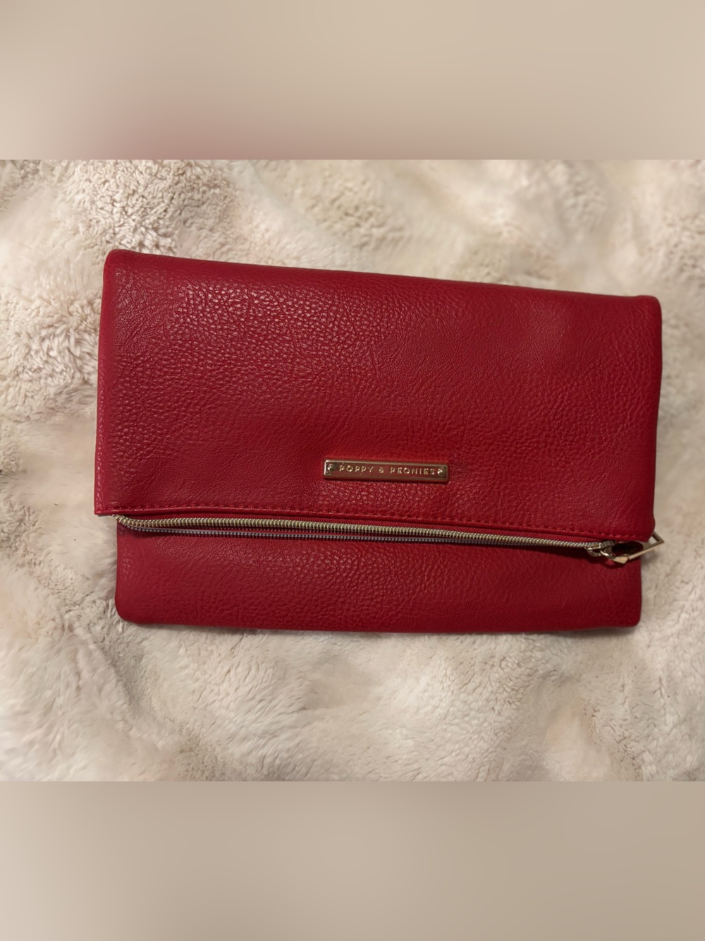 Poppy and Peonies fold over clutch